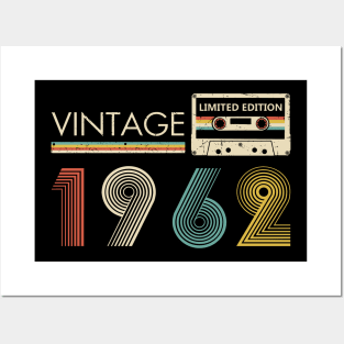 Vintage 1962 Limited Edition Cassette 62nd Birthday Posters and Art